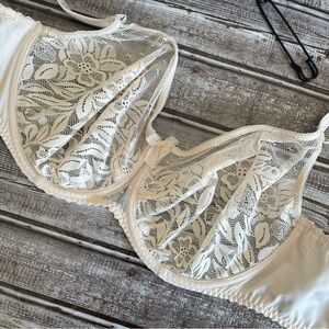 Prima Donna bra unlined Divine seamless lace thin sheet floral pink 016-2650 34G